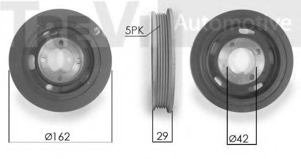 TREVI AUTOMOTIVE PC1208 Ременный шкив, коленчатый вал