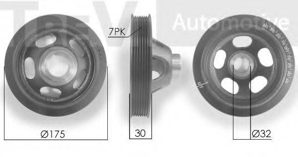 TREVI AUTOMOTIVE PC1228 Ременный шкив, коленчатый вал