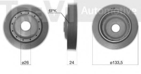 TREVI AUTOMOTIVE PC1219 Ременный шкив, коленчатый вал
