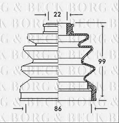 BORG & BECK BCB2062 Пыльник, приводной вал