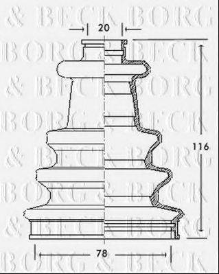 BORG & BECK BCB2080 Пыльник, приводной вал