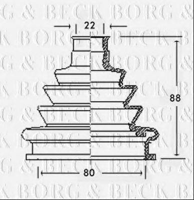 BORG & BECK BCB2219 Пыльник, приводной вал