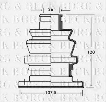 BORG & BECK BCB2311 Пыльник, приводной вал