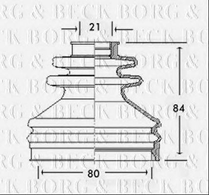 BORG & BECK BCB2598 Пыльник, приводной вал