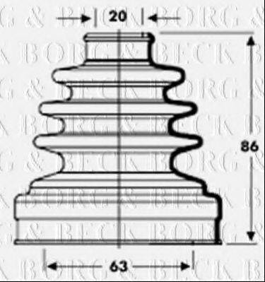 BORG & BECK BCB2801 Пыльник, приводной вал