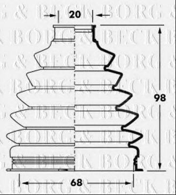 BORG & BECK BCB6052 Пыльник, приводной вал