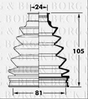 BORG & BECK BCB6058 Пыльник, приводной вал