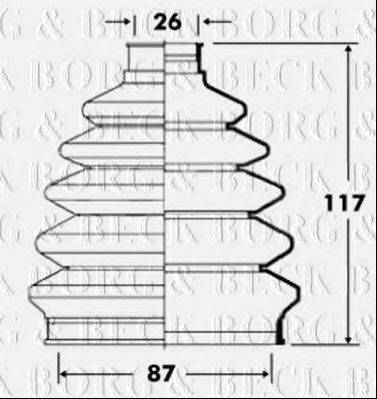 BORG & BECK BCB6077 Пыльник, приводной вал