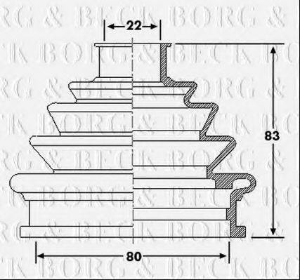 BORG & BECK BCB6175 Пыльник, приводной вал