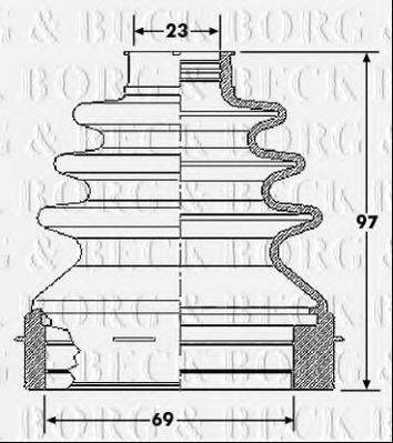 BORG & BECK BCB6187 Пыльник, приводной вал