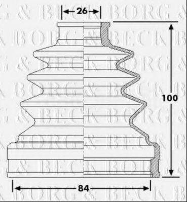BORG & BECK BCB6224 Пыльник, приводной вал
