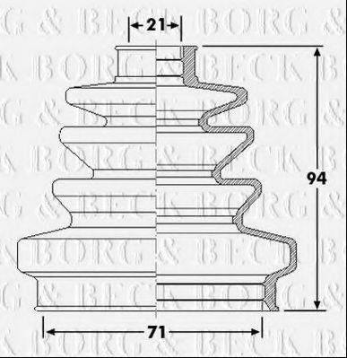 BORG & BECK BCB6257 Пыльник, приводной вал