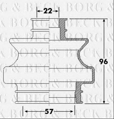 BORG & BECK BCB6301 Пыльник, приводной вал