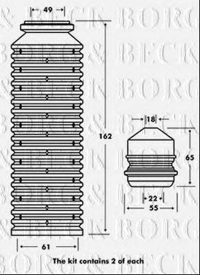 BORG & BECK BPK7002 Пылезащитный комплект, амортизатор