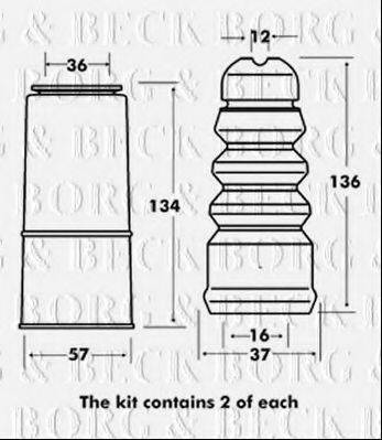 BORG & BECK BPK7082 Пылезащитный комплект, амортизатор