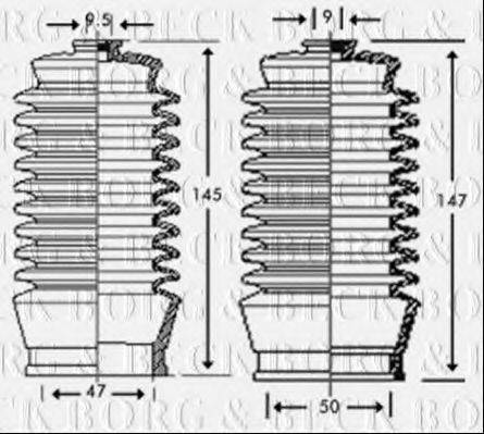 BORG & BECK BSG3207 Пыльник, рулевое управление