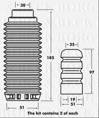 BORG & BECK BPK7030 Пылезащитный комплект, амортизатор