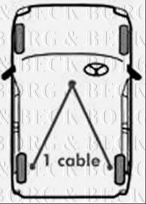 BORG & BECK BKB1348 Трос, стояночная тормозная система