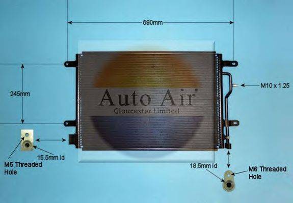 AUTO AIR GLOUCESTER 169698 Конденсатор, кондиционер