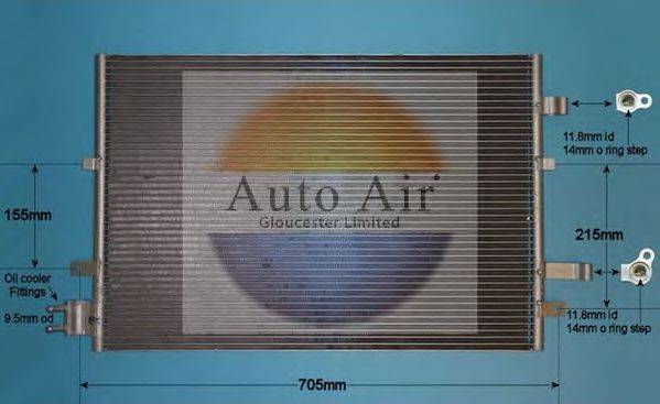 AUTO AIR GLOUCESTER 161049 Конденсатор, кондиционер