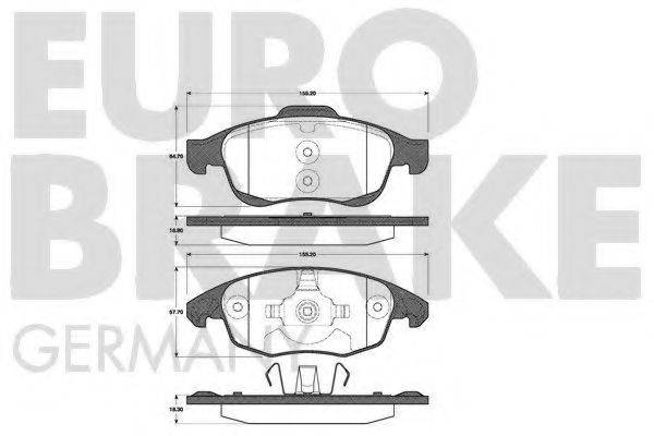 EUROBRAKE 5502221955 Комплект тормозных колодок, дисковый тормоз