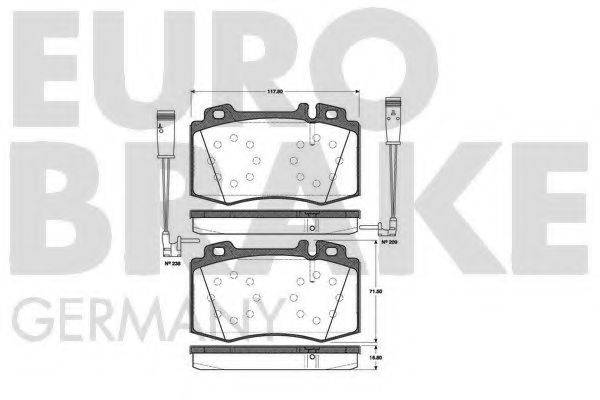 EUROBRAKE 5502223347 Комплект тормозных колодок, дисковый тормоз