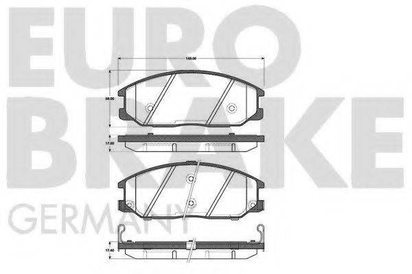 EUROBRAKE 5502223414 Комплект тормозных колодок, дисковый тормоз