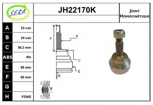 SERA JH22170K Шарнирный комплект, приводной вал