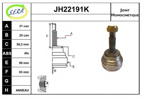 SERA JH22191K Шарнирный комплект, приводной вал