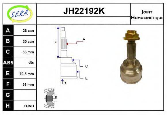 SERA JH22192K Шарнирный комплект, приводной вал