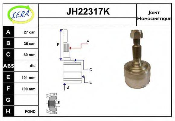 SERA JH22317K Шарнирный комплект, приводной вал