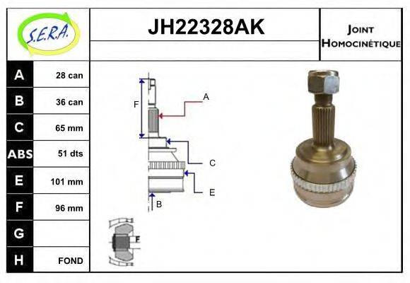 SERA JH22328AK Шарнирный комплект, приводной вал