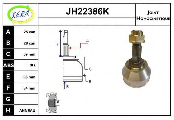 SERA JH22386K Шарнирный комплект, приводной вал