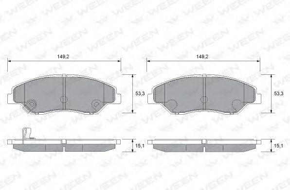 WEEN 1511159 Комплект тормозных колодок, дисковый тормоз