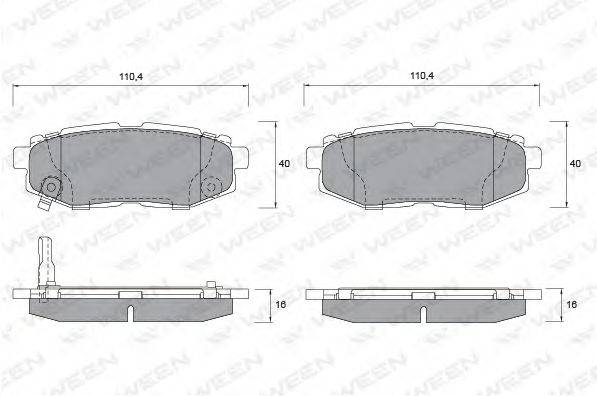 WEEN 1512588 Комплект тормозных колодок, дисковый тормоз