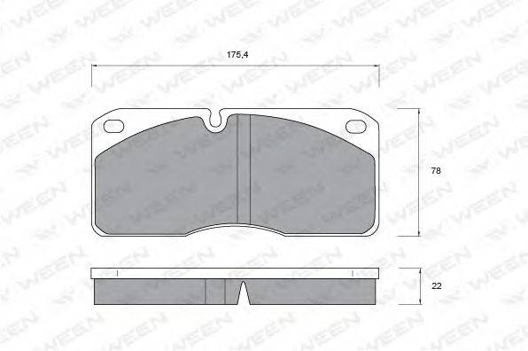 WEEN 1511044 Комплект тормозных колодок, дисковый тормоз