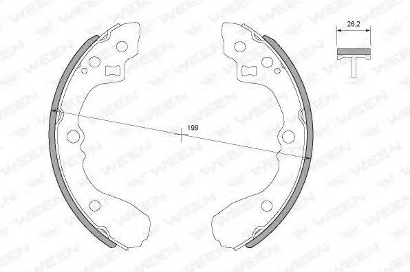 WEEN 1522348 Комплект тормозных колодок