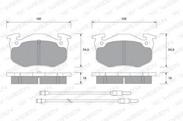 WEEN 1512142 Комплект тормозных колодок, дисковый тормоз