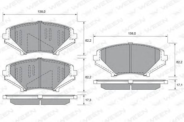 WEEN 1512319 Комплект тормозных колодок, дисковый тормоз