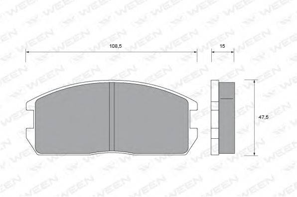 WEEN 1512372 Комплект тормозных колодок, дисковый тормоз