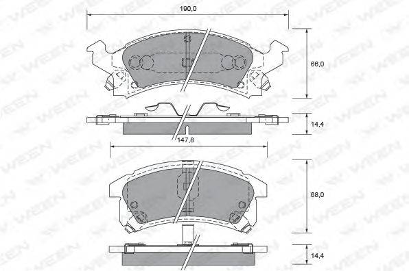 WEEN 1512401 Комплект тормозных колодок, дисковый тормоз