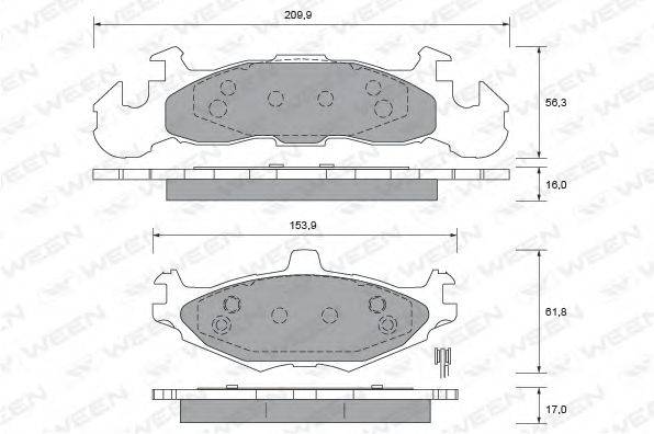 WEEN 1512402 Комплект тормозных колодок, дисковый тормоз