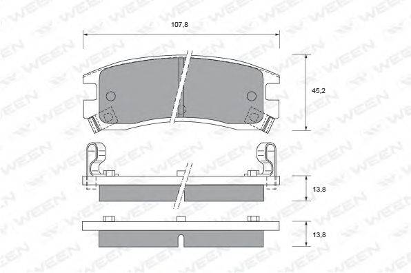 WEEN 1512442 Комплект тормозных колодок, дисковый тормоз