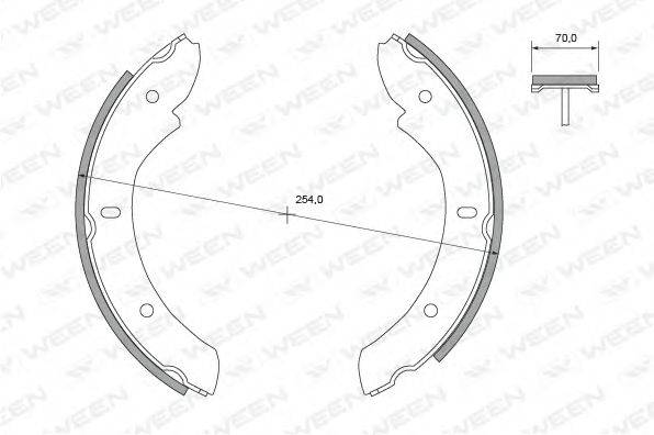 WEEN 1522224 Комплект тормозных колодок, стояночная тормозная система