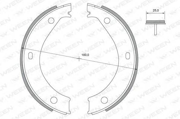 WEEN 1522300 Комплект тормозных колодок, стояночная тормозная система