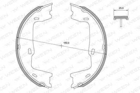 WEEN 1522306 Комплект тормозных колодок, стояночная тормозная система