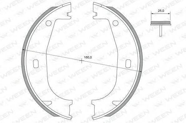 WEEN 1522396 Комплект тормозных колодок, стояночная тормозная система