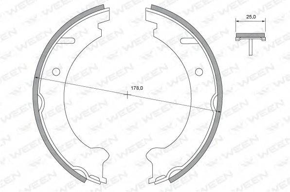 WEEN 1522401 Комплект тормозных колодок, стояночная тормозная система