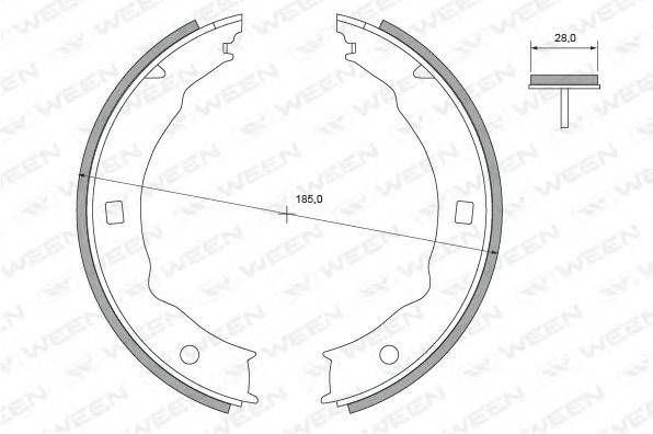 WEEN 1522439 Комплект тормозных колодок, стояночная тормозная система