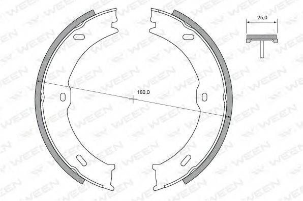 WEEN 1522499 Комплект тормозных колодок, стояночная тормозная система